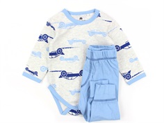 CeLaVi baby pajamas off-white melange/blue cars